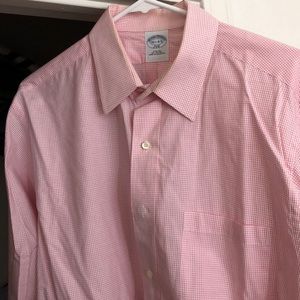 Used Brooks Brothers Checkered Pink Shirt 16.5x4/5